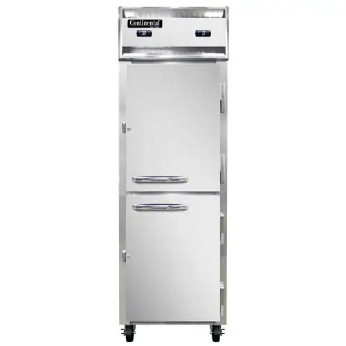 Continental 1RFNHD 26" One Section Commercial Combo Refrigerator Freezer - Solid Doors, Dual Temp, 115v