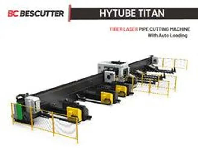 2026 Bescutter Hytube Titan TUBE CUTTER 6000W 20" Dia 4 Chuck Fiber Laser Pipe Cutting Machine