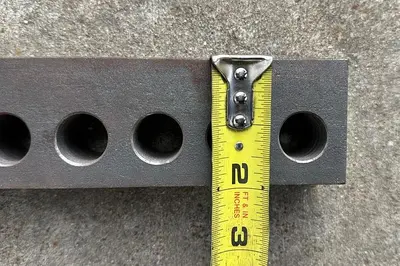 Metal  Spinning Tool Rest w/1" Post ~ Face is 15" x 2" w/ 3/4" Holes (5810)