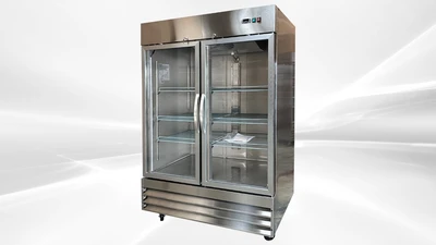 171-0366 54" Double Door Stainless Steel Self Contained Freezer