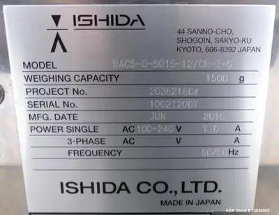 Used ISHIDA DACS-GN Checkweighers - Belt Illinois US | Aaron Equipment #908633