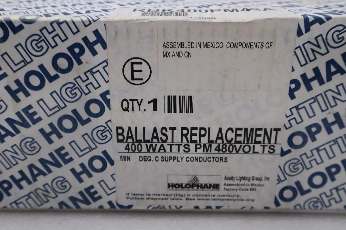 Holophane RBK400PM48A Ballast Replacement 400 Watts PM 480 Volts STOCK H424