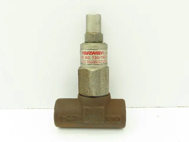 Yarway 730/740 CL Unibody Impulse Steam Trap Valve 3/4" 300 PSI