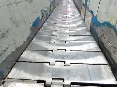 New London Engineering 7.5"x 19' Stainless Tabletop Chain Side by Side Conveyor