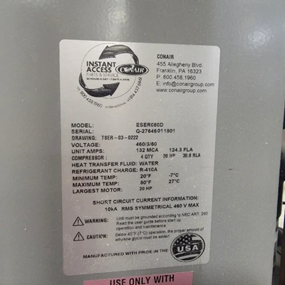 CONAIR ESER080D Extrusion Other, chillers | Mark One Machinery (16)