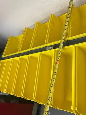Stackable bin organizer on wheels 36''x23''x59''h