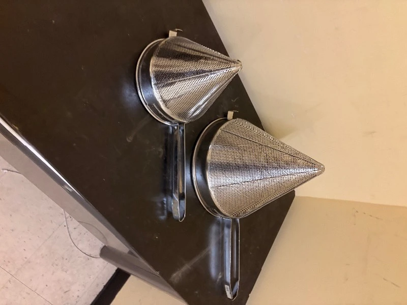 2 large commercial strainers