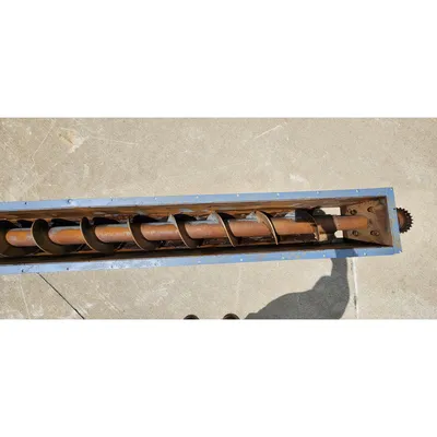 Used 8" dia X 17' U-trough Industrial Screw Auger Conveyor