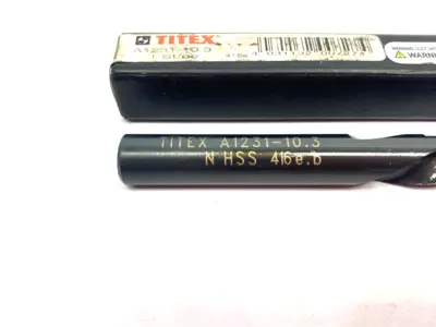 USED TITEX HIGH-SPEED STEEL JOBBER DRILL, 10.3MM DIAMETER, LEFT HAND