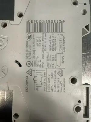 Eaton FAZ-C10/2-NA 10A, 2P, 277/480V Circuit Breaker (5.4.2)