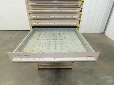 14 Drawer Industrial Tooling Storage Cabinet 30x29x61" Lyon Lista Vidmar Box