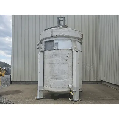 Used 2,200 Gal 316 Stainless Steel Jacketed Pressure Rated Reactor Mix Tank