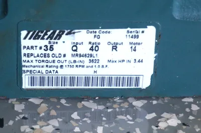 DODGE 35Q40R14 TIGEAR 2 REDUCER RATIO 40