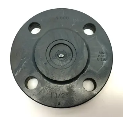CA16500 | Nibco 4519-H Chemtrol Blind Flange 1-1/2" 4-Hole GRAY SCH 80 150psi Max - New Other