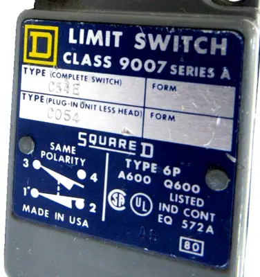 NEW SQUARE D 9007-C54E LIMIT SWITCH SERIES A 9007C54E