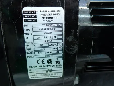 Used BODINE ELECTRIC CO. 42R6BFPPFX1 Motors (misc) Ohio US | HGR 24 #734884