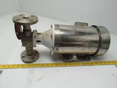 Jabsco 30520-2001 self priming pump 316 SS Leeson C145T17WK35A 1.5/1HP 3PH Motor