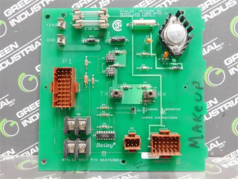 Bailey Controls NTRL02 Network 90 Remote Link Fiber Optic TU Module Used