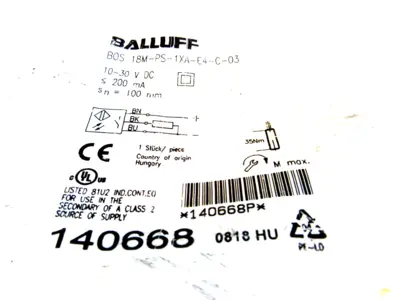 NEW BALLUFF BOS 18M-PS-1XA-E4-C-03 SENSOR BOS18MPS1XAE4C03