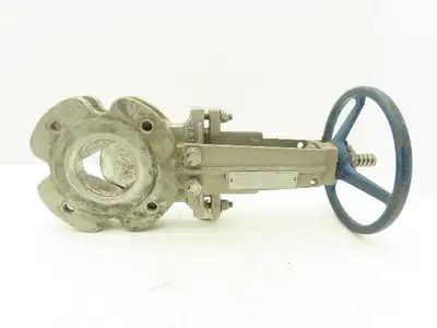 Fabri-Valve C37 3" Stainless Knife Gate Valve V-Port Rising Stem Metal Seat