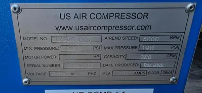 USED 2022 US AIR COMPRESSOR US50D55