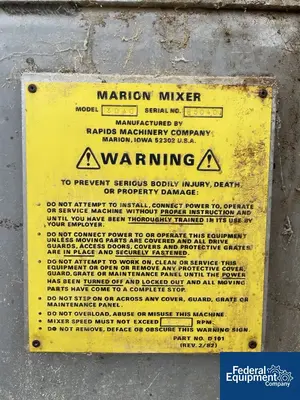 USED Marion Process Solutions 45 Cu Ft Marion Paddle Blender, S/S, Model 3040