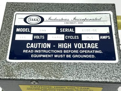 Used TAKK Industries Model 200 Power Supply - High Voltage Michigan US | Maverick Industrial Sales #1460862