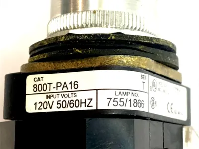 USED ALLEN-BRADLEY 30MM ILLUMINATED MOMENTARY PUSH BUTTON 120V AC GUARDED