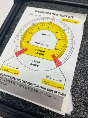 USED MAHR MAGNIFICATION KIT FOR CALIBRATIONG 2500:1, 4000:1