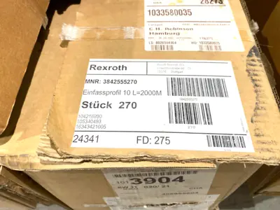 USED BOSCH REXROTH SLOT PROFILE L=2000 GRAY, BLACK LOT OF APPROX. 1200