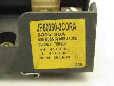 Bussmann JP60030-3CORA Pyramid /Open Style Fuse Block 600V-30A 3 Pole Lot of 8