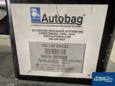 N/A Autobag Bagging system, Model HS-100 Excel, Portable
