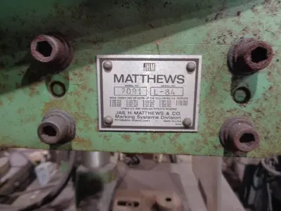 Used 1989 MATTHEWS 2091 Marking Machines Texas US | Universal Metalworking Equipment #1281022