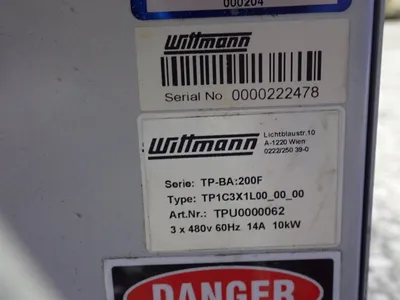 Used WITTMAN TP1C3X1L00 00 00 Misc Plastics Equipment Ohio US | HGR 24 #795144