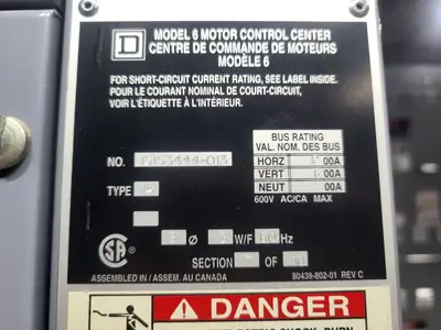 USED SQUARE D MODEL 6
