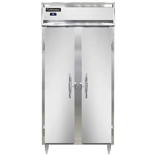 Continental D2RSESN 36 1/4" Two Section Reach In Refrigerator, (2) Left/right Hinge Solid Doors, Top Compressor, 115v