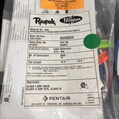 NEW Pyrotenax PPAK/BR/075/T1/0465/105/D1/04/014/A012B012