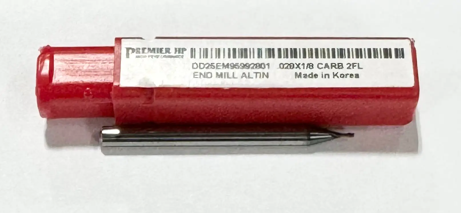 Premier HP .028" Carbide End Mill AlTiN Coated 2 Flute 1/8" Shank