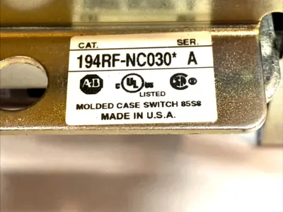 USED ALLEN-BRADLEY FUSED DISCONNECT SWITCH 30A 3‑POLE IN ENCLOSURE