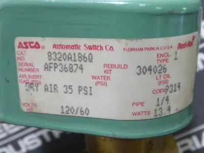 ASCO 8320A186Q Red Hat Solenoid Valve Used