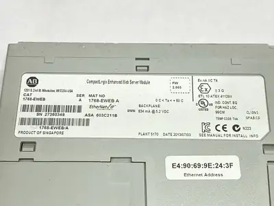 USED ALLEN-BRADLEY ALLEN BRADLEY 1768-EWEB SER A COMPACTLOGIX