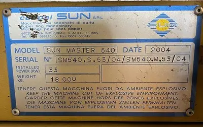 USED 2004 CURIONI SUN MASTER 540