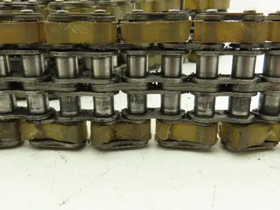Non-Marking Rubber Top Double Strand Conveying Roller Chain 1/2" Pitch 11'