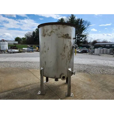 Used 585 Gallon Stainless Steel Tank, Open Top with Pipe Coils
