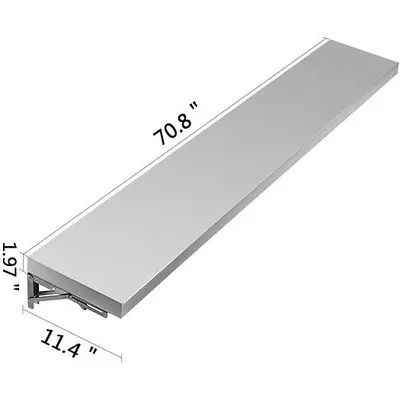 70.8" X 11.6" Wide flip up folding shelf
