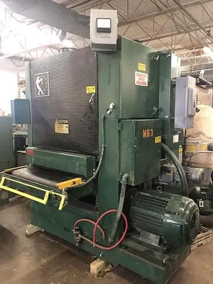 USED TIMESAVERS TB337-2HDA, 37" TOP & BOTTOM ABRASIVE PLANER SYSTEM