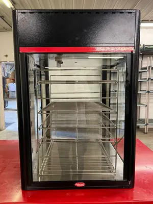 Used Hatco Used Hatco FSDT-2X Tall Two Door Warming Display Merchandiser w/ Rack - 120V Heated Cabinets & Displays Illinois US | Falcon Restaurant Supply #1375663