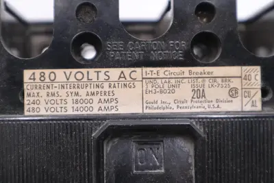 ITE EH3B020 20A Circuit Breaker 480 VAC 3 Pole EH3-B020 ITE 20 Amp STOCK B-628