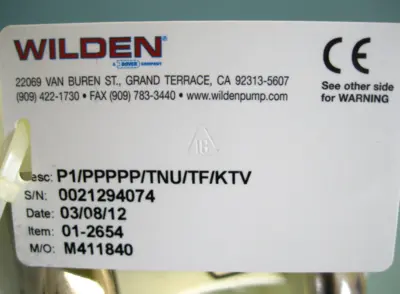 New | in-Stock Wilden P1/PPPPP/TNU/TF/KTV Pumps New Hampshire US | Bitter End Trading #1126649