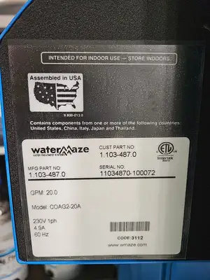 Used WATERMAZE COAG2-20A Water Treatment Equipment British Columbia CA | Lenmark #1440561